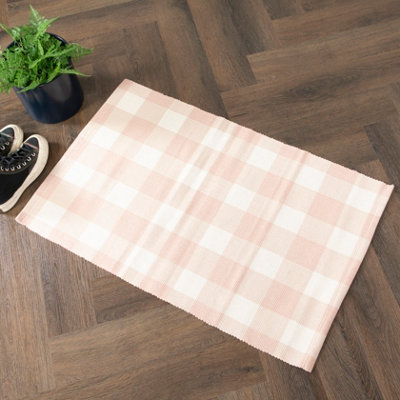 Beige Check Pattern Bottom Layer Mat