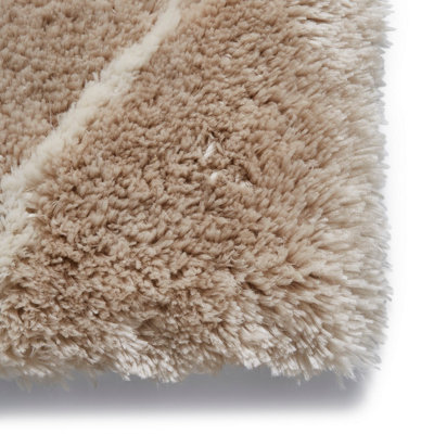 Beige/Cream Handmade Luxurious Modern Shaggy Easy to Clean Bedroom Dining Room Living Room Rug -200cm X 290cm - 3