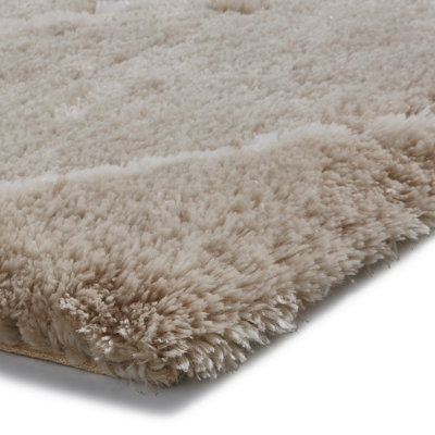 Beige/Cream Handmade Luxurious Modern Shaggy Easy to Clean Bedroom Dining Room Living Room Rug -200cm X 290cm - 5