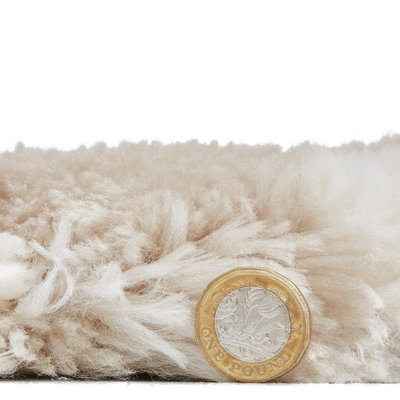 Beige/Cream Handmade Luxurious Modern Shaggy Easy to Clean Bedroom Dining Room Living Room Rug -200cm X 290cm - 6