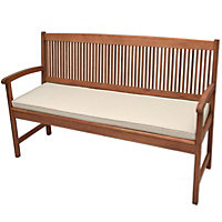 Beige Garden Bench Pad Outdoor Waterproof Fabric 2 Seater Furniture Swing Seat Cushion