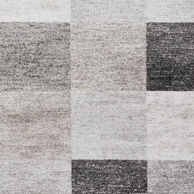 Beige Geometric Rug For Living Room Dinning Room Utility Room-120cm X 170cm (3ft. 11in. X 5ft. 6in.)