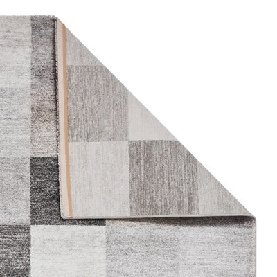 Beige Geometric Rug For Living Room Dinning Room Utility Room-120cm X 170cm (3ft. 11in. X 5ft. 6in.)