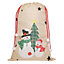 Beige Giant Snowman Children's Christmas Gift Sack 90cm x 62cm
