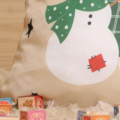 Beige Giant Snowman Children's Christmas Gift Sack 90cm x 62cm - 4