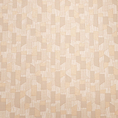 Beige Gold Abstract Wallpaper Vinyl Textured Fork Weaving Effect Heavy Weight