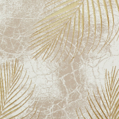 Beige/Gold Nature Print Luxurious Modern Easy to Clean Rug for Living Room Bedroom and Dining Room-160cm X 230cm