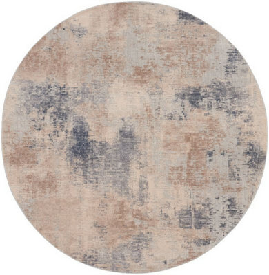 Beige Grey Luxurious Modern Easy to Clean Abstract Rug For Dining Room Bedroom And Living Room-160cm (Circle)