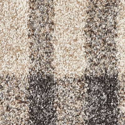 Beige/Grey Modern Tartan Easy to Clean Abstract Rug For Dining Room-120cm X 170cm