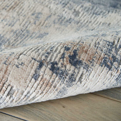 Beige/Grey Rug, 10mm Thick Abstract Rug, Stain-Resistant Modern ...