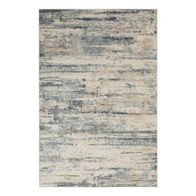 Beige Grey Rug, 10mm Thick Abstract Stain-Resistant Rug, Luxurious Modern Rug for Bedroom, & Dining Room-160cm (Circle)