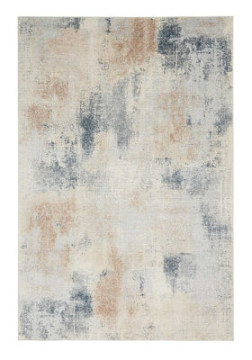 Beige Grey Rug, 10mm Thick Luxurious Modern Rug, Abstract Stain-Resistant Rug for Bedroom, & Dining Room-120cm X 180cm