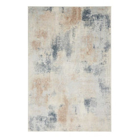 Beige Grey Rug, 10mm Thick Luxurious Modern Rug, Abstract Stain-Resistant Rug for Bedroom, & Dining Room-120cm X 180cm