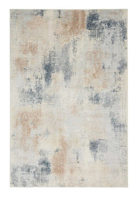Beige Grey Rug, 10mm Thick Luxurious Modern Rug, Abstract Stain-Resistant Rug for Bedroom, & Dining Room-239cm (Circle)