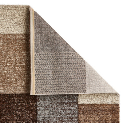 Beige/Grey Rug, Geometric Rug, Stain-Resistant Rug, Modern Luxurious Rug for Living Room, & Dining Room-120cm X 170cm