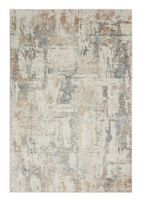 Beige Grey Rug, Stain-Resistant Modern Rug, 10mm Thickness Abstract Rug, Luxurious Rug for Dining Room-120cm X 180cm