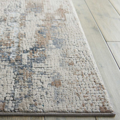 Beige Grey Rug, Stain-Resistant Modern Rug, 10mm Thickness Abstract Rug, Luxurious Rug for Dining Room-282cm X 389cm