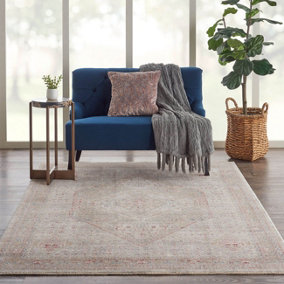 Beige Grey Traditional Bordered Geometric Easy to Clean Rug for Living Room and Bedroom-160cm X 234cm