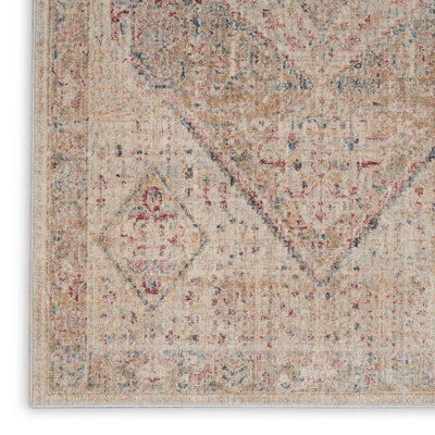Beige Grey Traditional Bordered Geometric Easy to Clean Rug for Living Room and Bedroom-160cm X 234cm