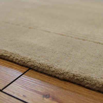 Beige Handmade Modern Plain Wool Easy to Clean Handmade Rug For Bedroom Dining Room Living Room -120cm X 170cm