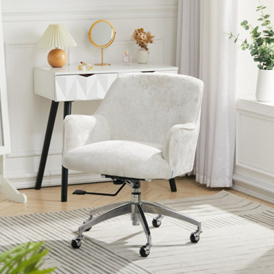 Beige velvet office chair sale