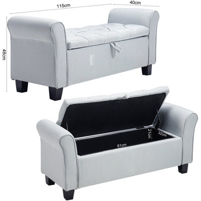 Storage ottoman with deals armrests