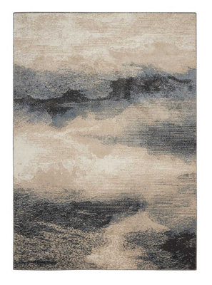 Beige Luxurious Modern Abstract Easy to Clean Rug For Bedroom & Living Room-160cm X 221cm