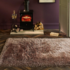 Beige Luxurious Modern Plain Shaggy Easy to Clean Rug For Dining Room Bldroom And Living Room-60cm X 120cm
