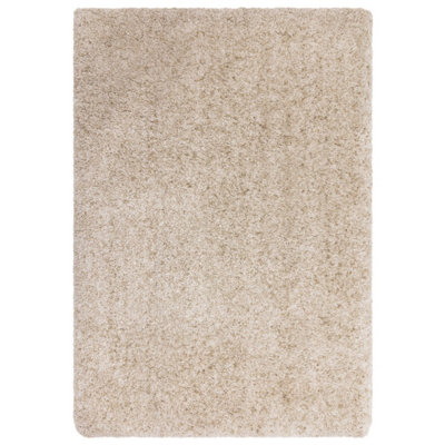 Beige Luxurious , Modern , Plain , Shaggy Easy to Clean Rug for Living Room, Bedroom - 120cm X 170cm