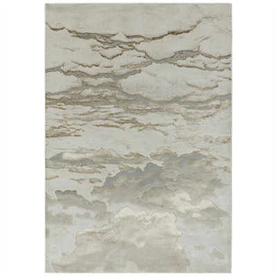 Beige Modern Easy to Clean Abstract Rug For Dining Room Bedroom And Living Room-120cm X 170cm