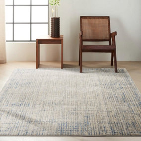 Beige Modern Easy to Clean Abstract Rug for Living Room, Bedroom, Dining Room - 160cm X 221cm