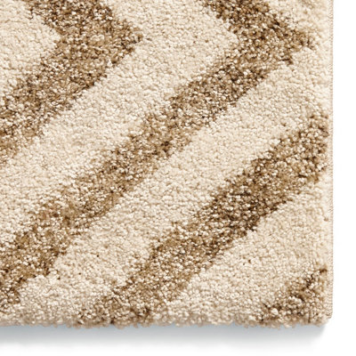 Beige Modern Geometric Easy To Clean Rug For Dining Room-160cm X 220cm