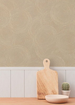 Beige Modern Geometric Non Woven Wallpaper 10.05m x 53cm for Living ...