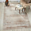 Beige Modern Luxurious Abstract Jute Latex Backing Easy to Clean Rug for Living Room Bedroom and Dining Room-160cm X 221cm
