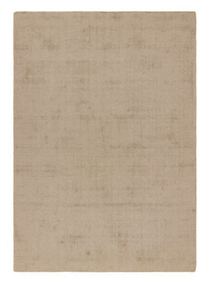 Beige Modern Plain Rug, Handmade Rug, Anti-Shed Rug, Beige Rug for Bedroom, Living Room, & Dining Room-200cm (CIrcle)