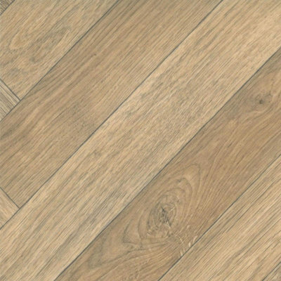 Beige Modern Wood Effect Anti-Slip Vinyl Flooring for Home, Shops ...