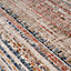Beige Multicolour Distressed Bordered Soft Fringed Runner Rug 60x240cm