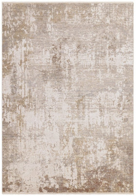 Beige Natural Abstract 8mm Thick Anti-Shed Rug For Bedroom, Dining Room, Stain-Resistant Modern Rug-120cm X 180cm