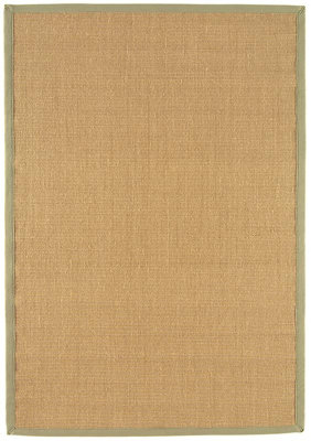 Beige Natural Modern Plain Easy to Clean Bordered Plain Rug For Dining Room Bedroom And Living Room-68 X 240cm (Runner)