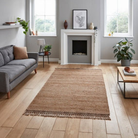 Beige Plain Handmade Kilim Modern Rug For Bedroom & Living Room-150cm X 230cm