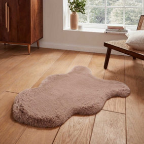 Beige Plain Shaggy Modern Luxurious Rug for Living Room and Bedroom-60cm X 180cm (Double)