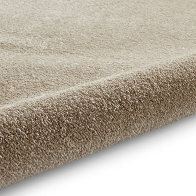 Beige Plain Shaggy Rug, 17mm Thickness Stain-Resistant Rug, Modern Rug ...