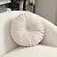 Beige Round Velvet Throw Pillow Cushion Covers Decorative 35cm