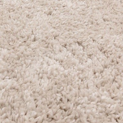 Beige Shaggy Modern Easy to Clean Plain Rug For Dining Room -120cm X 170cm