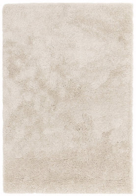 Beige Shaggy Modern Easy to Clean Plain Rug For Dining Room -80cm X 150cm
