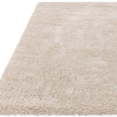Beige Shaggy Modern Easy to Clean Plain Rug For Dining Room -80cm X 150cm