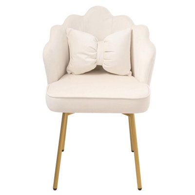 beige dressing table chair Cute Vanity Furniliving Chair With Golden Legs,Beige