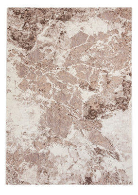 Beige/Silver Abstract Rug, 1cm Thickness Modern Rug, Stain-Resistant ...