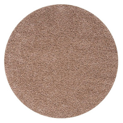 Beige Soft Plain Design Fluffy Shaggy Rugs and Runners High Pile Living ...