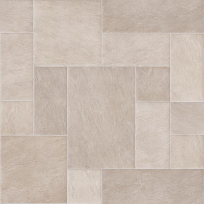 Beige Stone Effect AntiSlip Vinyl Flooring For Kitchen, Bathroom